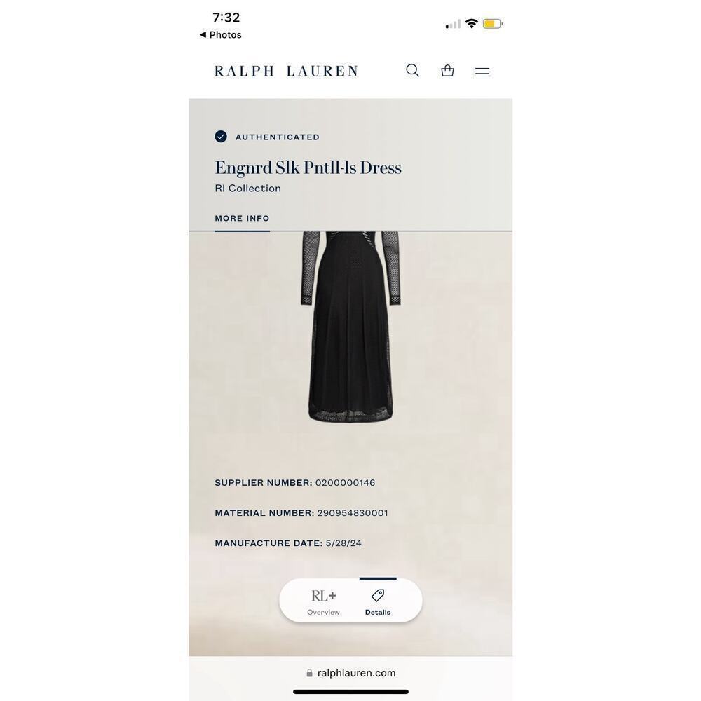 Ralph Lauren Collection Purple Label Pointelle Midi Dress Black Long Sleeve Midi - Picture 9 of 10